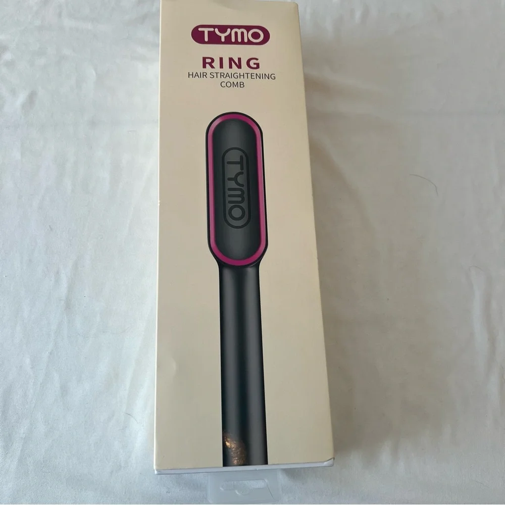 TYMO‎ Ring Hair Straightening Comb - Black and Pink with Accessories